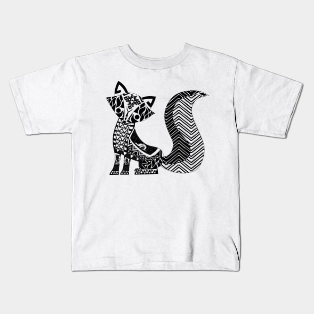 little tribal fox ecopop Kids T-Shirt by jorge_lebeau